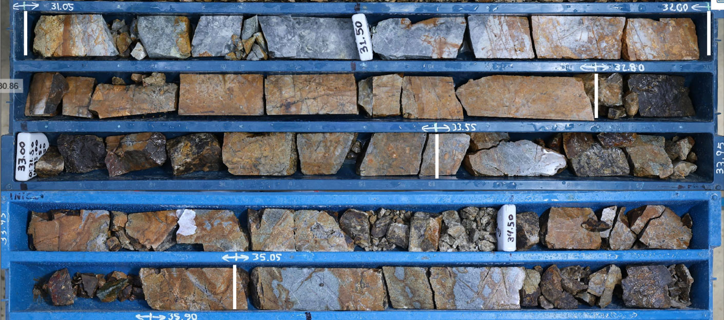 Figure 2 – Image of Core from BOD-013 (31.05m to 35.05m)